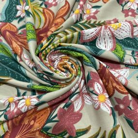Tecido Viscolinho Estampado Selva Sóbria • Luema Tecidos