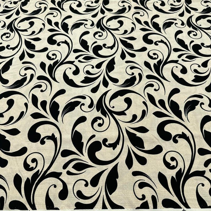Tecido Viscolinho Estampado Damasco Black • Luema Tecidos