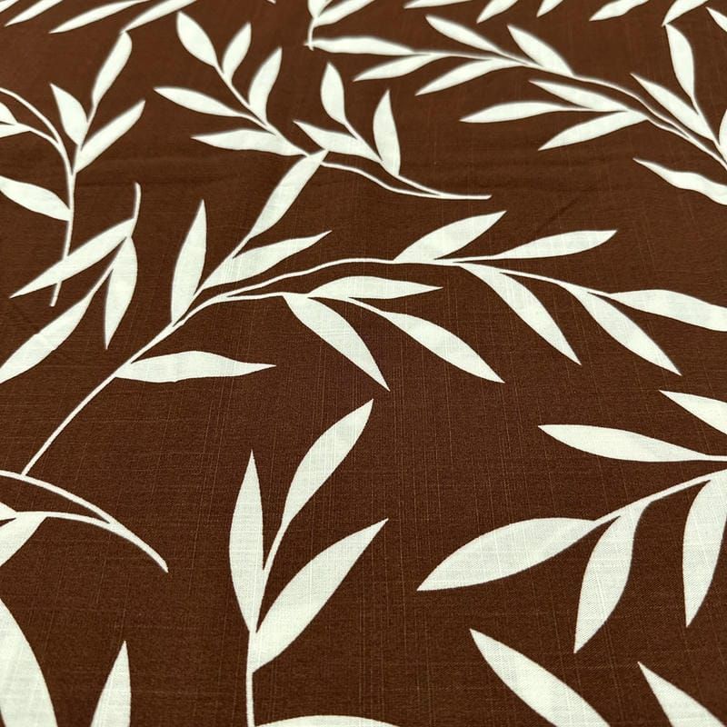 Tecido Viscolinho Estampado Ramos de Salgueiro • Luema Tecidos