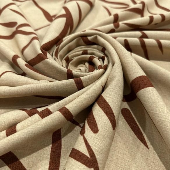 Tecido Viscolinho Estampado Grafismos Desconstruídos • Luema Tecidos