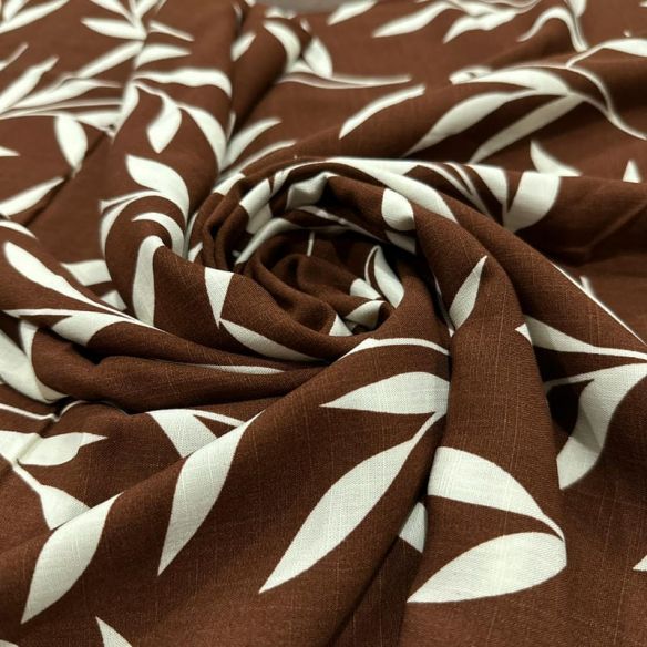 Tecido Viscolinho Estampado Ramos de Salgueiro • Luema Tecidos