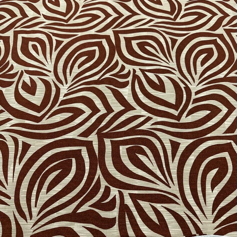 Tecido Viscolinho Estampado Penas Chocolate Abstratas • Luema Tecidos