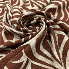 Tecido Viscolinho Estampado Penas Chocolate Abstratas • Luema Tecidos 2