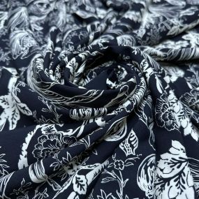 Tecido Viscose Estampada Gravura Botânica Noturna Tecido Viscose Estampada Gravura Botânica Noturna • Luema Tecidos 2