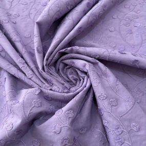 Tecido Laise de algodão Bordada Lavanda Claro Tecido Laise de algodão Bordada Lavanda Claro