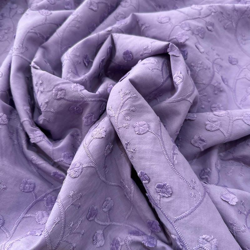 Tecido Laise de algodão Bordada Lavanda Claro • Luema Tecidos Tecido Laise de algodão Bordada Lavanda Claro • Luema Tecidos