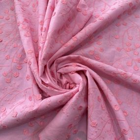 Tecido Laise de algodão Bordada Rosa Tecido Laise de algodão Bordada Rosa • Luema Tecidos