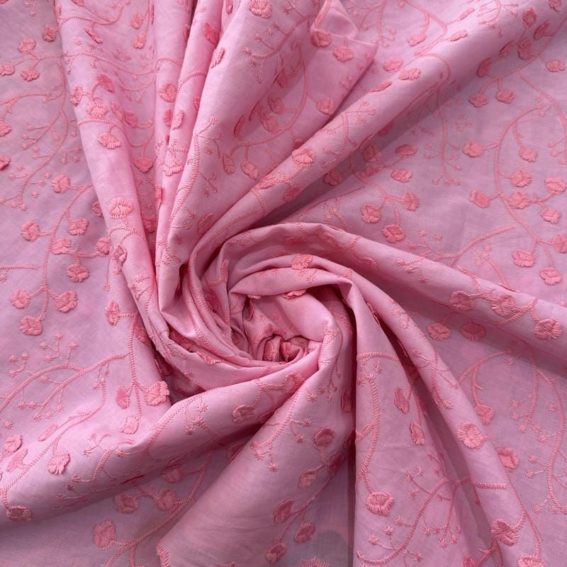 Tecido Laise de algodão Bordada Rosa • Luema Tecidos Tecido Laise de algodão Bordada Rosa • Luema Tecidos