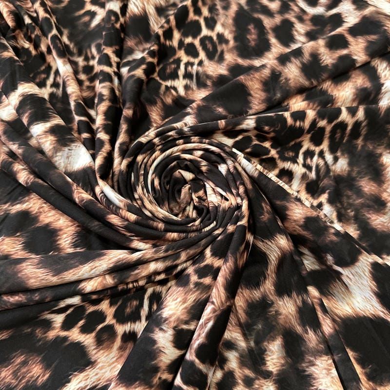 Tecido Malha Fluity Estampado Onça