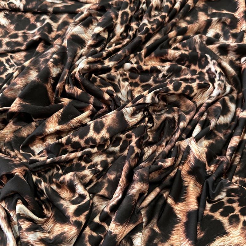 Tecido Malha Fluity Estampado Onça
