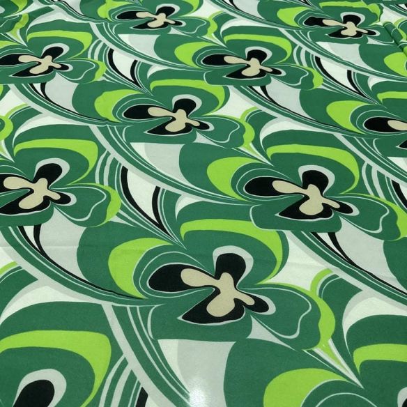 Retalho Musseline Seda Pura Floral Verde - 2,2 metros - REF-2657 •