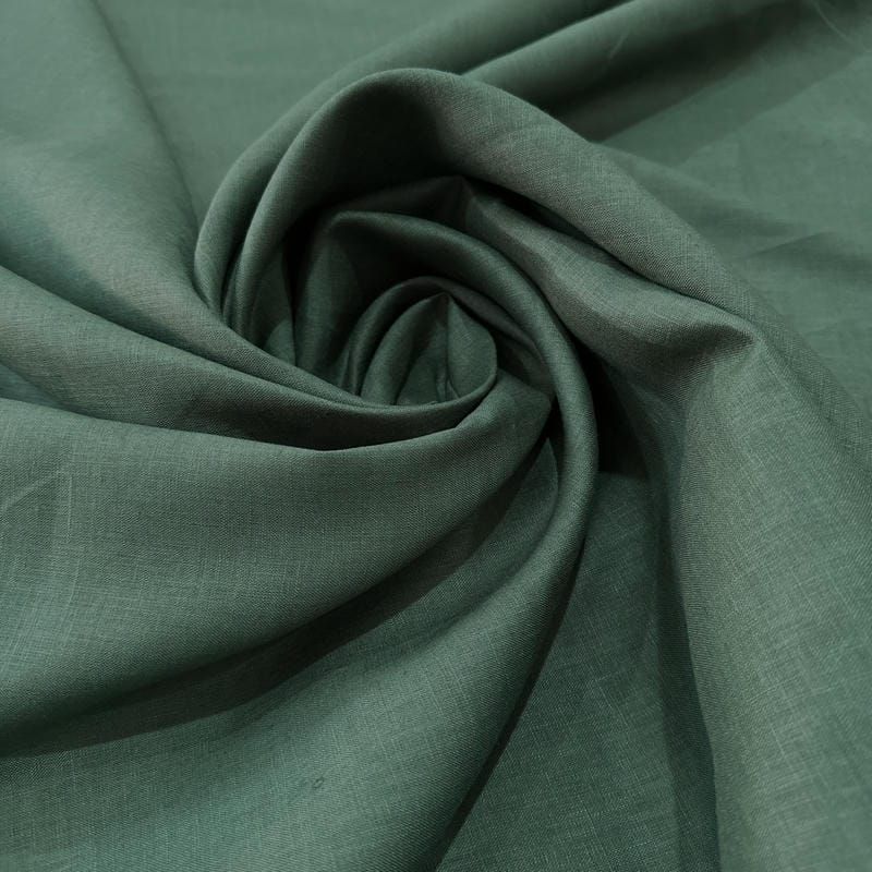 Tecido Linho Puro Verde Militar • Luema Tecidos