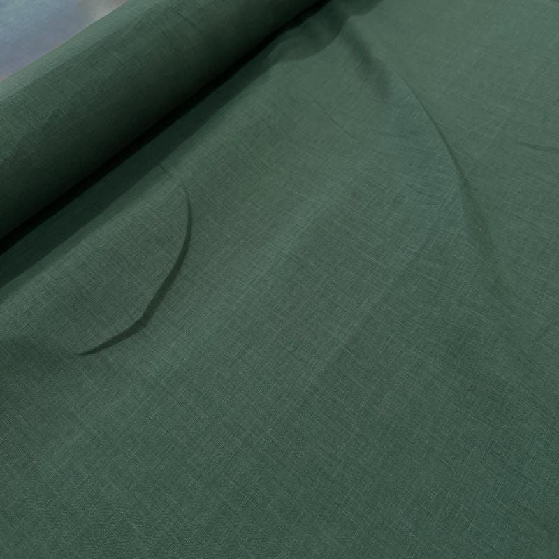 Tecido Linho Puro Verde Militar • Luema Tecidos