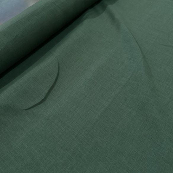 Tecido Linho Puro Verde Militar • Luema Tecidos