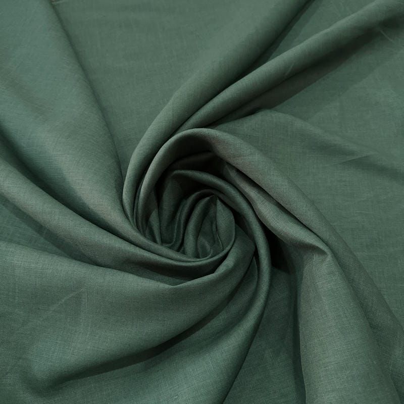Tecido Linho Puro Verde Militar • Luema Tecidos