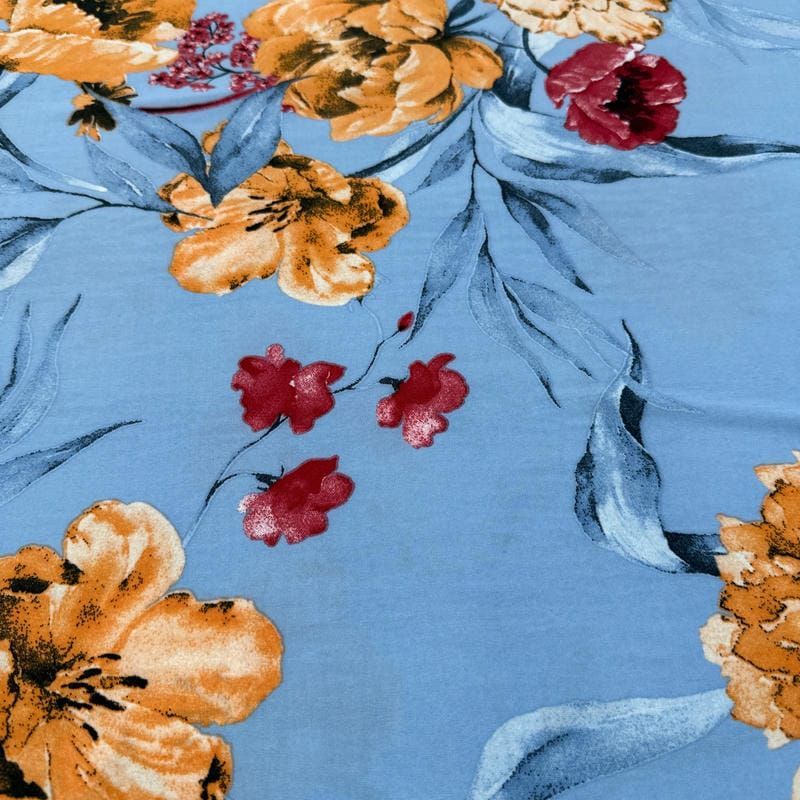 Tecido Liganete Estampada Floral Clássica Peônias • Luema Tecidos