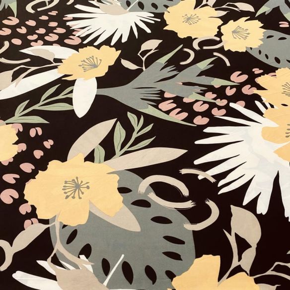 Tecido Liganete Jardim Âmbar Suave • Luema Tecidos