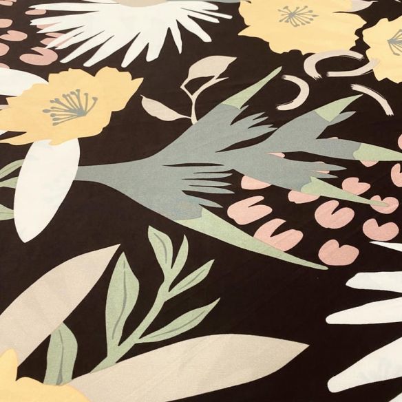 Tecido Liganete Jardim Âmbar Suave • Luema Tecidos