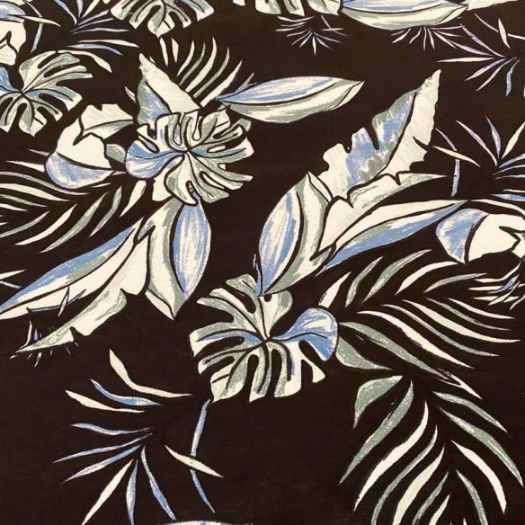 Tecido Liganete Brisa Tropical Noturna • Luema Tecidos