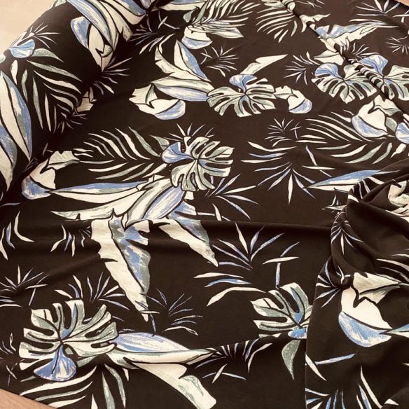 Tecido Liganete Brisa Tropical Noturna • Luema Tecidos