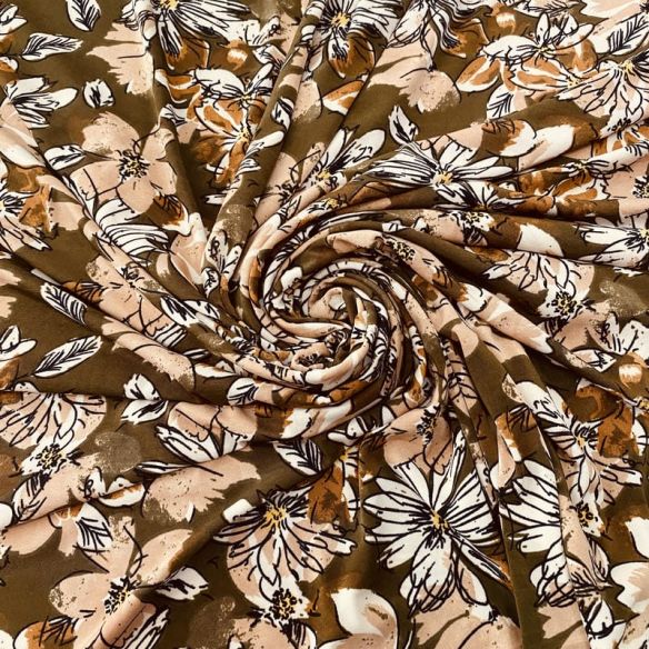 Tecido Liganete Bouquet Terracota Nobre • Luema Tecidos