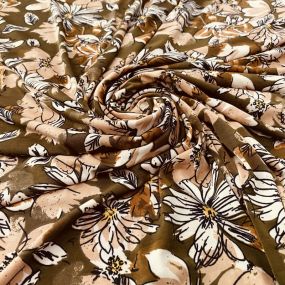 Tecido Liganete Bouquet Terracota Nobre • Luema Tecidos 2