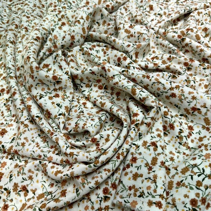Tecido Viscolinho Estampado Campo Doce Primavera • Luema Tecidos