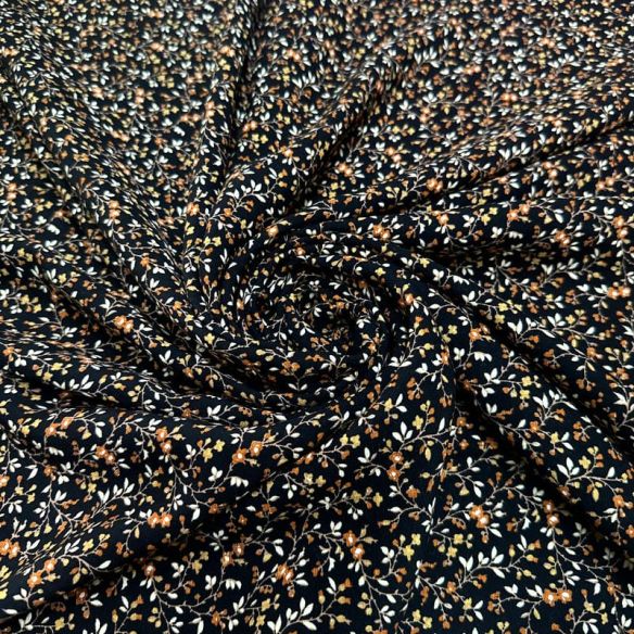 Tecido Viscolinho Estampado Noite Floral Âmbar • Luema Tecidos