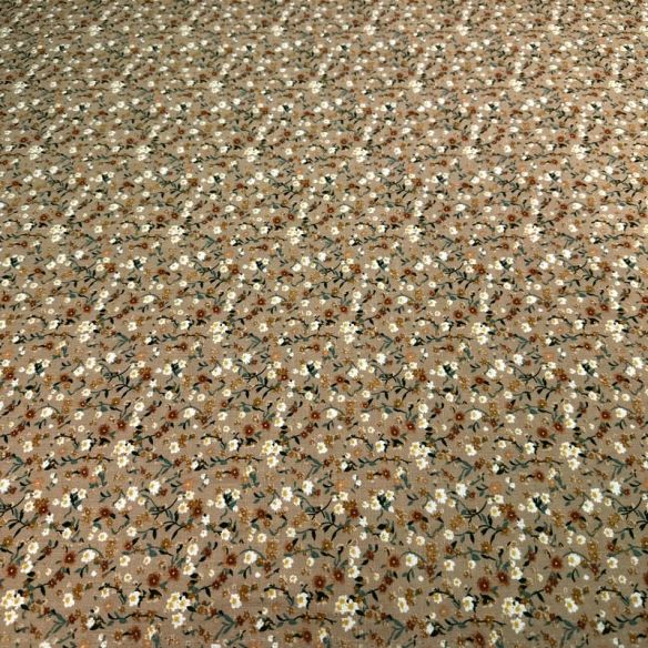 Tecido Viscolinho Estampado Jardim Sereno Areia • Luema Tecidos