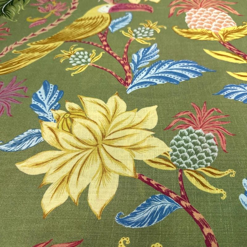 Tecido Viscolinho Estampado Jardim Tropical Imperial • Luema Tecidos
