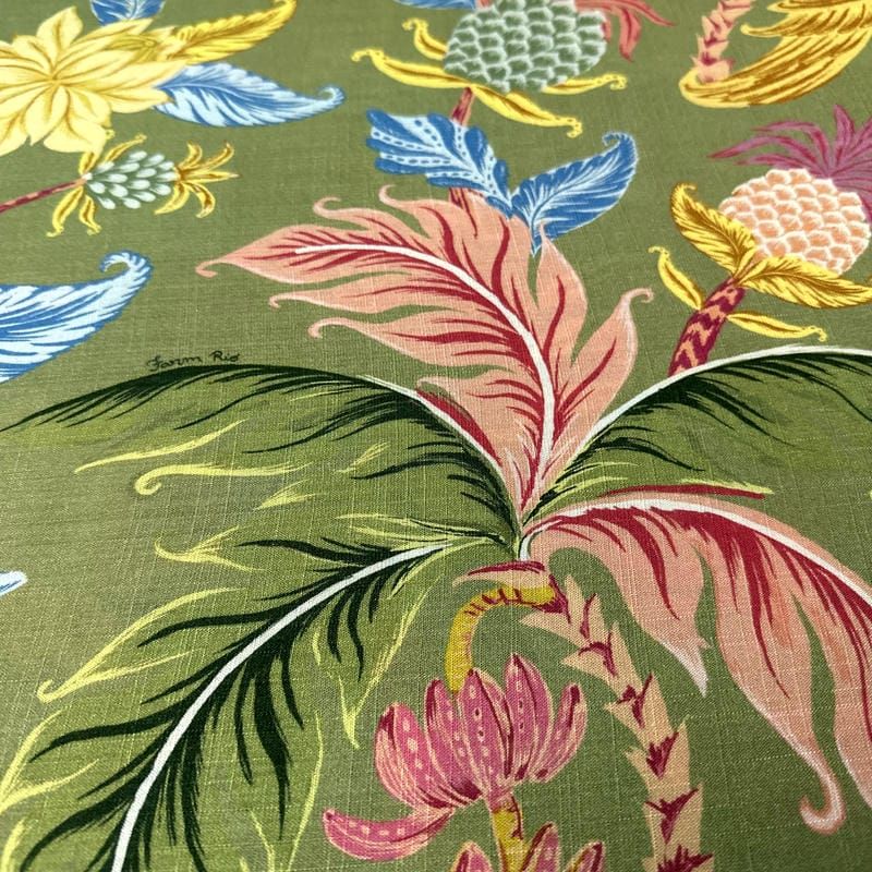 Tecido Viscolinho Estampado Jardim Tropical Imperial • Luema Tecidos