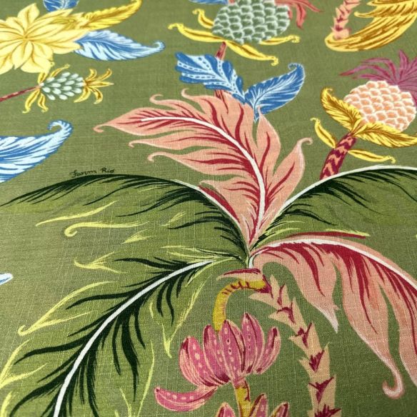 Tecido Viscolinho Estampado Jardim Tropical Imperial • Luema Tecidos