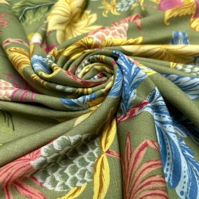 Tecido Viscolinho Estampado Jardim Tropical Imperial • Luema Tecidos 2