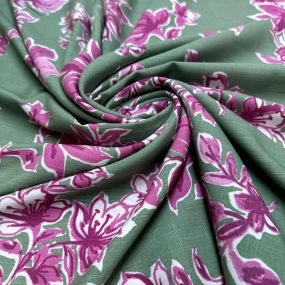 Tecido Viscolinho Estampado Floral Violeta Campestre • Luema Tecidos 2