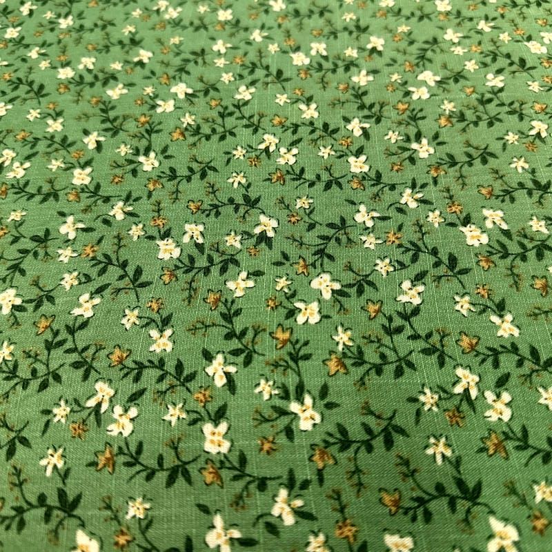 Tecido Viscolinho Estampado Campo Verde Sereno • Luema Tecidos