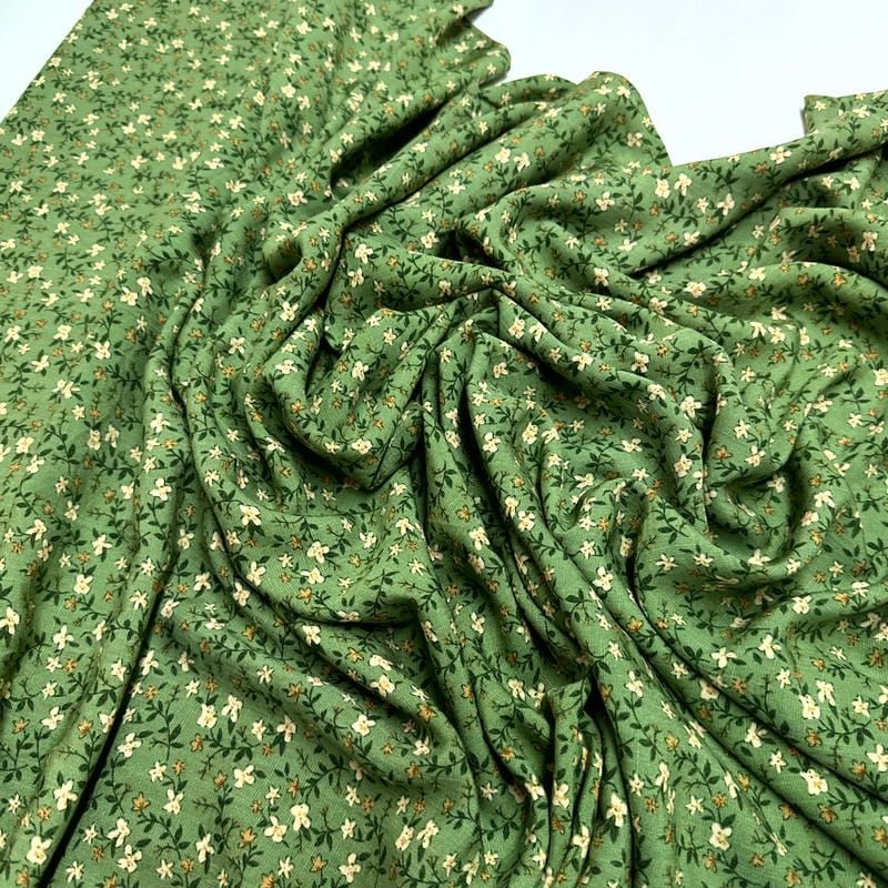 Tecido Viscolinho Estampado Campo Verde Sereno • Luema Tecidos