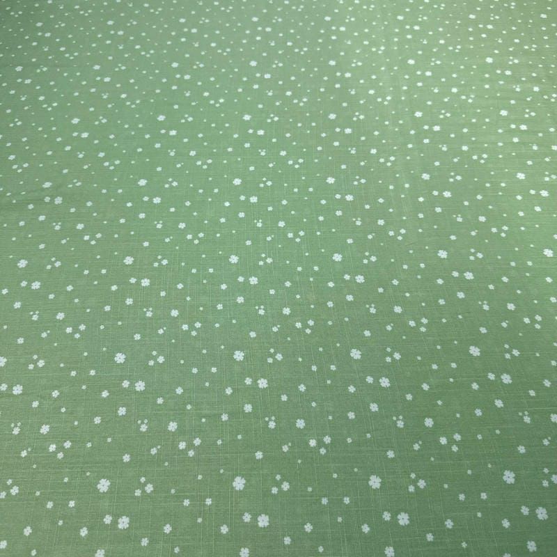 Tecido Viscolinho Estampado Orvalho Verde Claro • Luema Tecidos