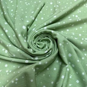 Tecido Viscolinho Estampado Orvalho Verde Claro • Luema Tecidos