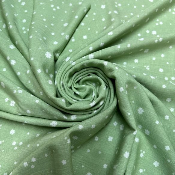 Tecido Viscolinho Estampado Orvalho Verde Claro • Luema Tecidos