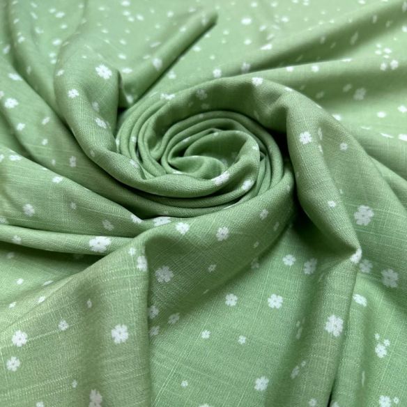Tecido Viscolinho Estampado Orvalho Verde Claro • Luema Tecidos