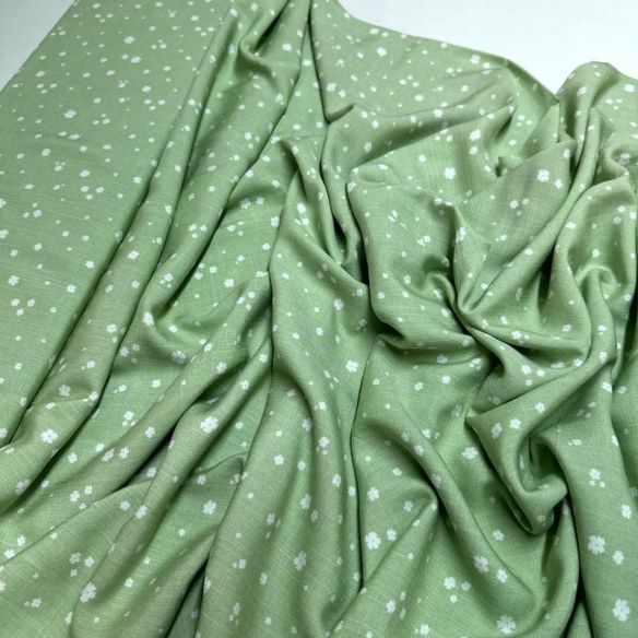 Tecido Viscolinho Estampado Orvalho Verde Claro • Luema Tecidos