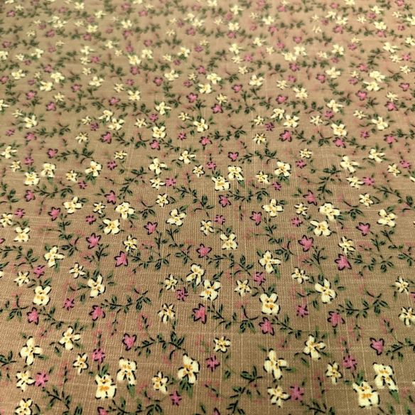 Tecido Viscolinho Estampado Jardim Antigo Rosado • Luema Tecidos