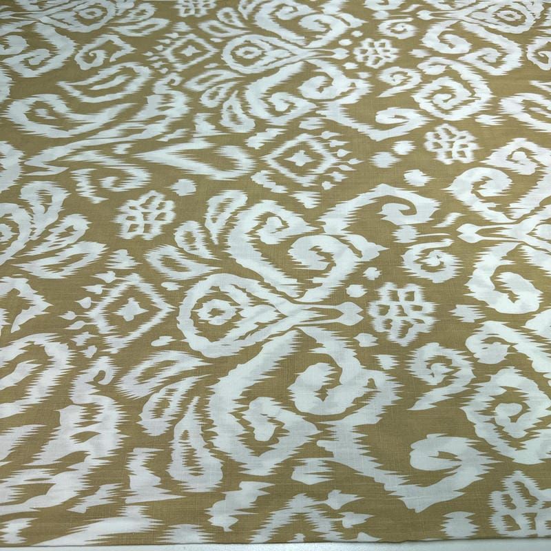 Tecido Viscolinho Estampado Ikat Bege Natural • Luema Tecidos