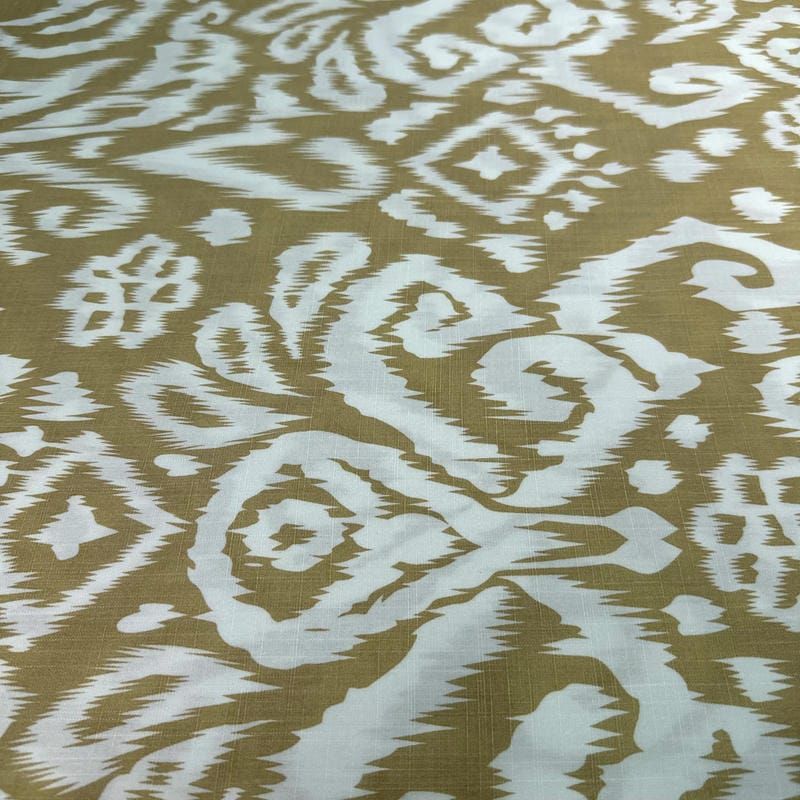 Tecido Viscolinho Estampado Ikat Bege Natural • Luema Tecidos