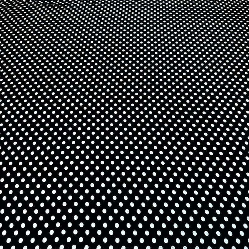 Tecido Viscolinho Estampado Poá Médio P&B • Luema Tecidos