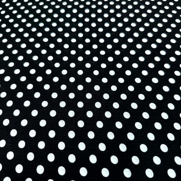 Tecido Viscolinho Estampado Poá Médio P&B • Luema Tecidos