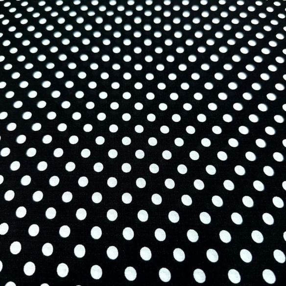 Tecido Viscolinho Estampado Poá Médio P&B • Luema Tecidos