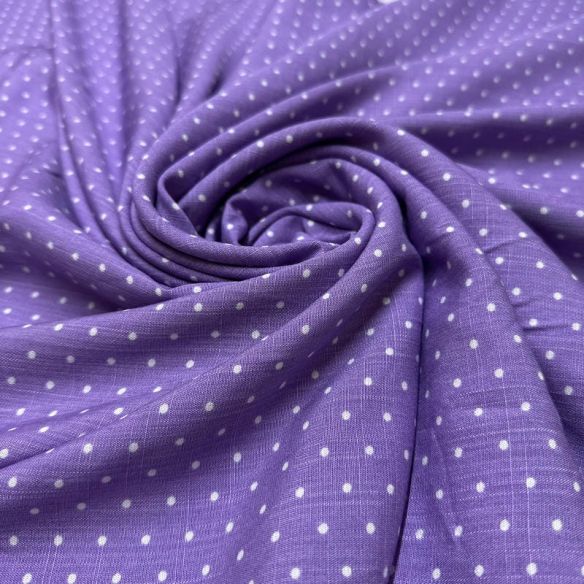 Tecido Viscolinho Estampado Micro Poá Roxo Mauve • Luema Tecidos