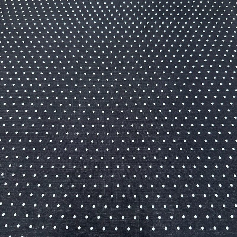 Tecido Viscolinho Estampado Micro Poá Preto • Luema Tecidos