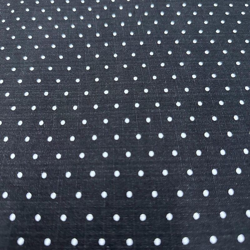 Tecido Viscolinho Estampado Micro Poá Preto • Luema Tecidos